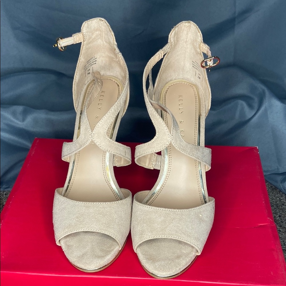 Kelly & Katie Light Tan Strappy Heels
